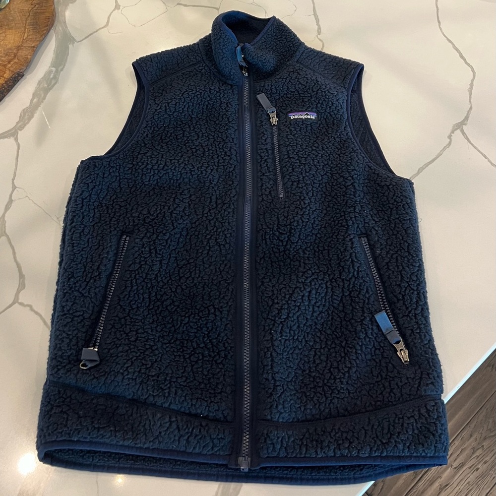 Patagonia Navy Blue Shearling Fleece Vest